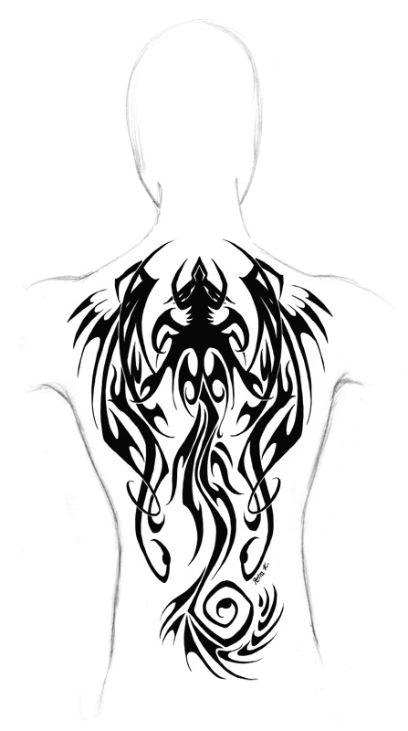 tribal dragon drawing. Image Tribal Dragon Tattoo