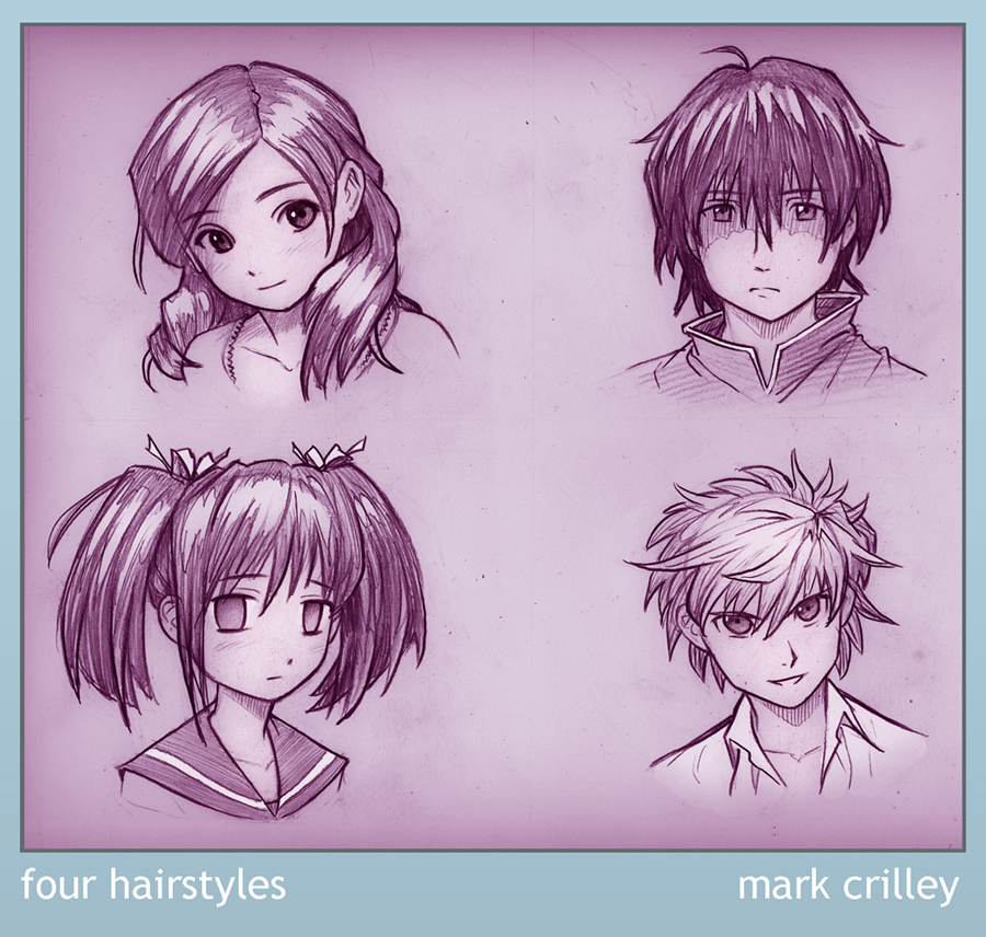 hairstyle drawings. anime hairstyles drawing.